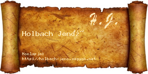 Holbach Jenő névjegykártya