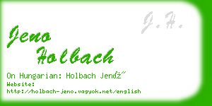 jeno holbach business card